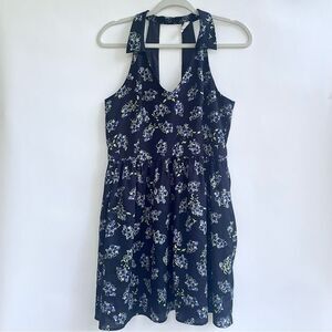 Mac + Jac Floral Sleeveless V-Neck Mini Sundress Black Women's XL Boho Summer
